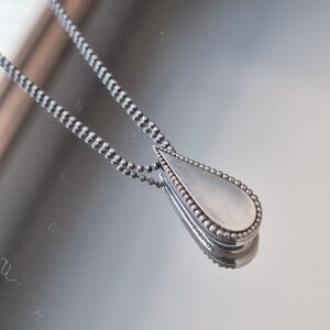 LAGOS Silver Beaded Teardrop Necklace
